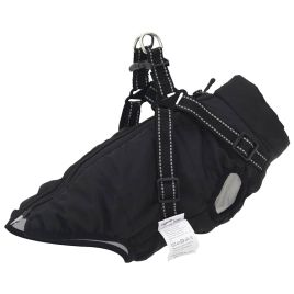Dog Coat with Harness Waterproof Reflective Black XL