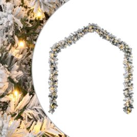 Geile Christmas Garland with LED Lights Green 10 m PVC