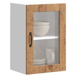 Kitchen Wall Cabinet with Glass Door Porto Old Wood