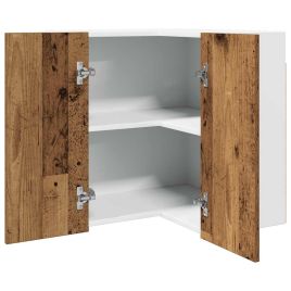 Hanging Corner Cabinet Lyon Old Wood 57x57x60 cm Engineered Wood