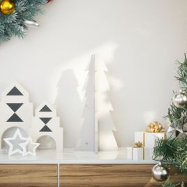 Elvan Wooden Christmas Tree for Decoration White 49cm Solid Wood Pine