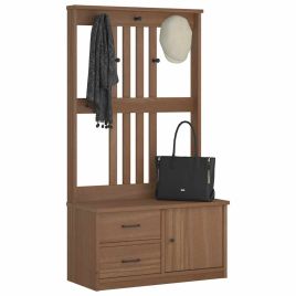 Hall Tree SANDENS 87x40x159.5cm Solid Wood Pine