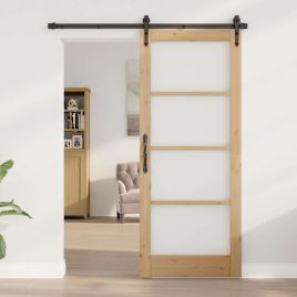 Interior Door with Glass "ORKDAL" 83x202x4 cm Solid Wood Pine
