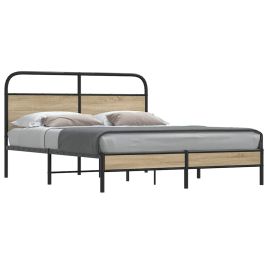 Bedframe 150x200cm Smoked Oak Engineered Wood