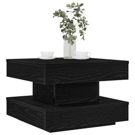 Coffee Table 360-Degree Rotatable Black 50x50x34.5 cm