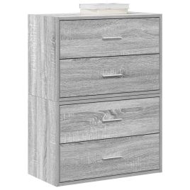 RIMA Grey Chest of Drawers - Small-sized, 2 Pieces, 2 Drawers