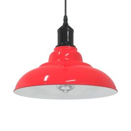 Pendant Lamp Height Adjustable E27 Gloss Red 31 cm Metal