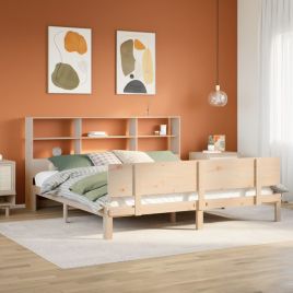 Bookcase Bed 180x200cm Super King Solid Wood Pine