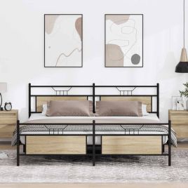 Metal Bedframe Sonoma Oak 200x200cm