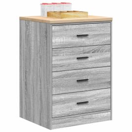 Garage Storage Cabinet Grey Sonoma 60x51x85 cm Solid Wood Pine