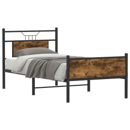 Bedframe Smoked Oak 90x190cm Single Engineered Wood