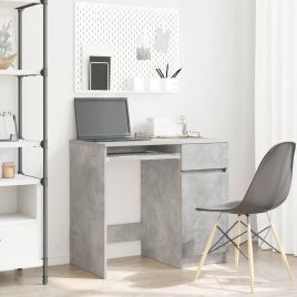 Desk Concrete Grey 86x49x76 cm Engineered Wood