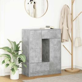 Sideboard with Drawers and Doors Concrete Grey 73x31x90 cm