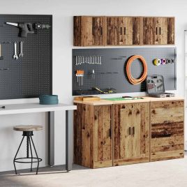 Garage Cabinets 2 pcs Old Wood Engineered Wood