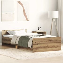 Bedframe Artisan Oak 90x190cm Single Engineered Wood