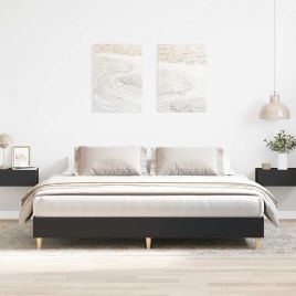 Bedframe Black Engineered Wood 200x200cm