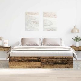 Bedframe Old Wood 200x200cm Engineered Wood