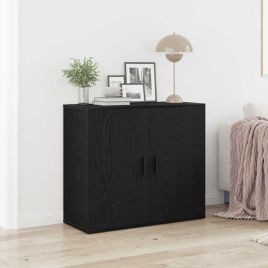 Sideboard Black Oak 80x33x70 cm Engineered Wood