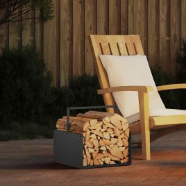 Firewood Rack Black 40x40x40 cm Cold-rolled steel