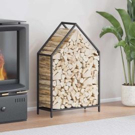 Firewood Rack Black 60x25x90 cm Cold-rolled steel