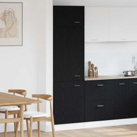 Fridge Cabinet in Black Oak - 60x57x207 cm, Built from Engineered Wood