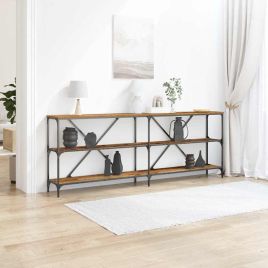 Console Table Old Wood 200x30x75 cm Engineered Wood and Steel