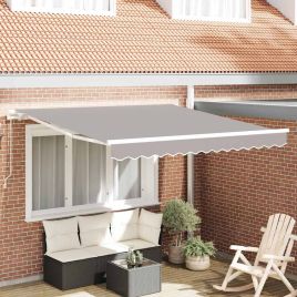 Manual Retractable Awning Light Grey 300x250 cm