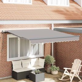 Manual Retractable Awning Light Grey 300x250 cm