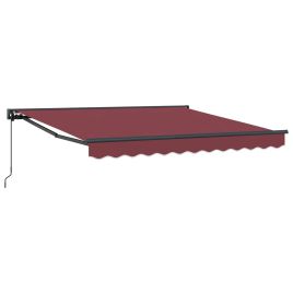SORIDG Retractable Awning Burgundy 350x250 cm Polyester and Metal