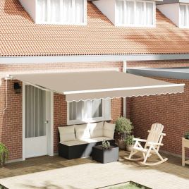 Manual Retractable Awning Beige 400x300 cm