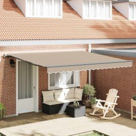 Manual Retractable Awning Beige 400x350 cm