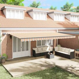 RINLOFT Retractable Awning Manual Multicolour 600x300 cm Fabric
