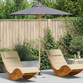 ELASH Garden Parasol Dark Dia 217x230 cm Bamboo - Grey