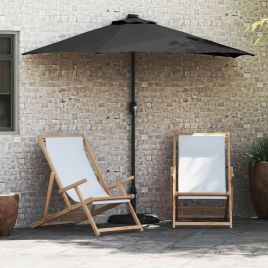 TAGLEN Garden Parasol 294x150x223 cm Polyester and Steel - Black