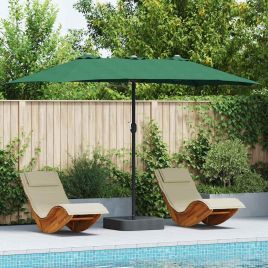 TAGLEN Garden Parasol 385x209x244 cm Polyester and Steel - Green