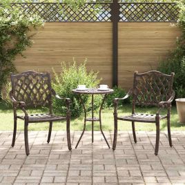 FRLOFT Garden Chair 2 pcs Bronze 56x55x92.5cm Aluminium