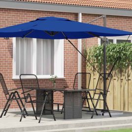 SERIDG Roma Parasol 286x284x265 cm and Polyester Aluminium - Blue