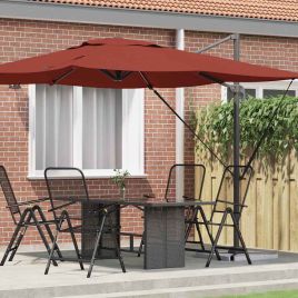 SERIDG Roma Parasol 286x284x265 cm and Polyester Aluminium - Red