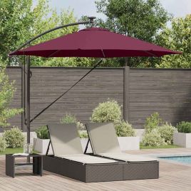 SERIDG Umbrella with LED Strip Lights Bordeaux 294x294x248 cm - Red
