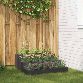 REHAL Garden Planter 90x90x35 cm Cold-rolled Steel - Black