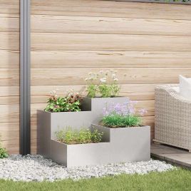 REHAL Garden Planter 80x80x60 cm Stainless Steel - Silver