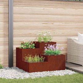 REHAL Garden Planter Rusty 100x100x60 cm Weathering Steel