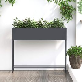 REHAL Raised Garden Planter Anthracite 100x26x82 cm Steel