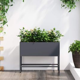 REHAL Raised Garden Planter Anthracite 60x26x45 cm Steel