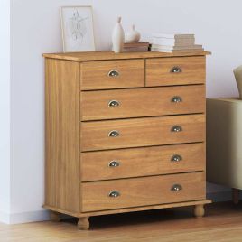 ELORA Oak Finish Chest of Drawers - Medium-sized, 6 Drawers
