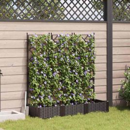 LIHRIDG Garden Planter 3 pcs 120x40x125.5 cm Steel - Brown