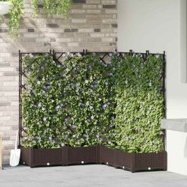 LIHRIDG Garden Planter 5 pcs 120x120x125.5 cm Steel - Brown