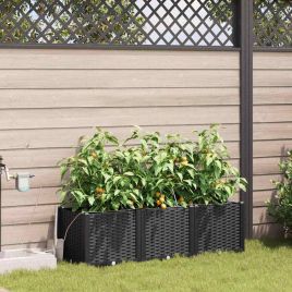 LIHRIDG Garden Planter 3 pcs Steel - Black