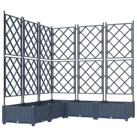 LIHRIDG Garden Planter 5 pcs 120x120x125.5 cm Steel - Grey