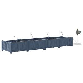 LIHRIDG Garden Planter 4 pcs 120x120x142 cm Steel - Grey